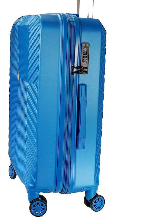 Bartuggi Großer Hartreisekoffer Blau mit 4 Rädern Höhe 77cm