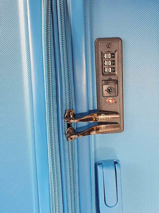 Bartuggi Großer Hartreisekoffer Blau mit 4 Rädern Höhe 77cm