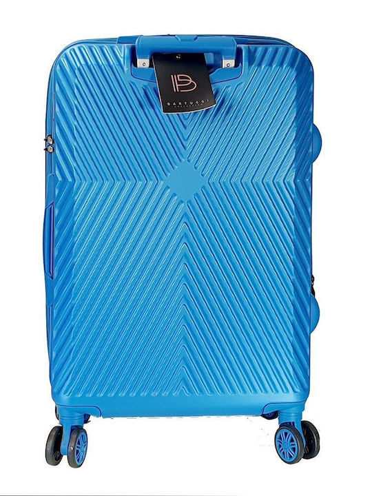 Bartuggi Großer Hartreisekoffer Blau mit 4 Rädern Höhe 77cm