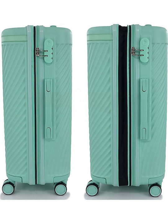 Forecast Lsdq-04 Kids Cabin Hard Travel Suitcase Green With 4 Wheels