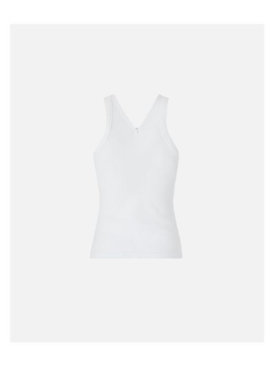 Women's Cotton Top with V-Neck White