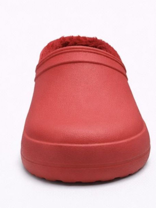 Mitsuko Women's Clogs with Fur Red