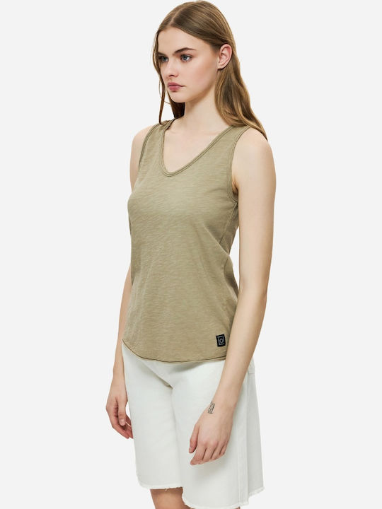 Women's Summer Cotton Sleeveless Blouse with V-Neck Puro