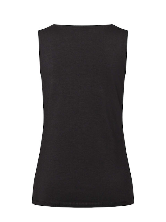 MORE & MORE Damen Bluse Ärmellose Schwarze