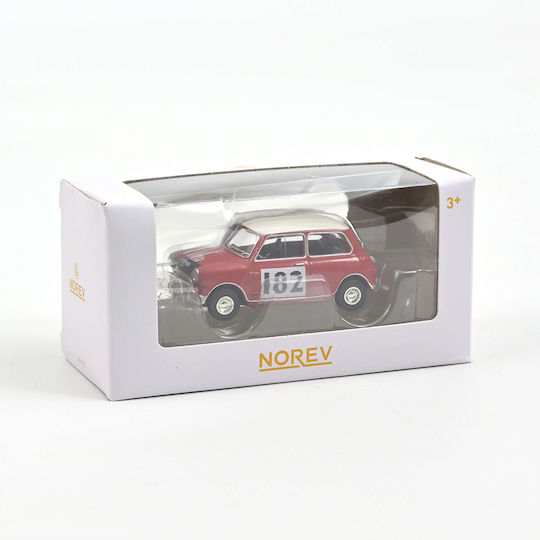 Norev Metal Car Model Scale 1:54 Mini Cooper S 1964 Tartan Red Racing Number 182