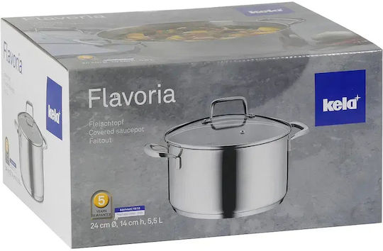 Kela Flavoria Deep Stainless Steel Pot 5.5L / 24cm
