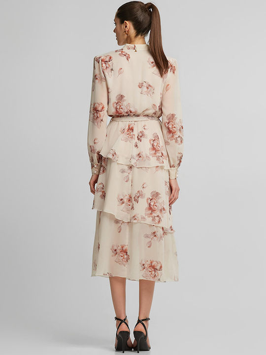 Midi Dress for Wedding - Christening with Lace Pearl