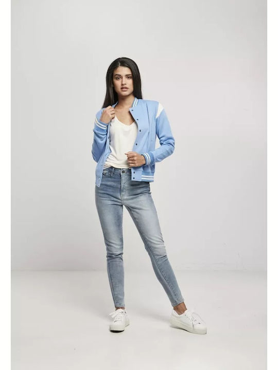 Kurz Damen Bomberjacke Hellblau