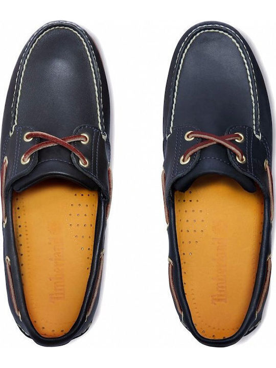 2 Eye Leder Herren Boat Shoes Saphir Blau