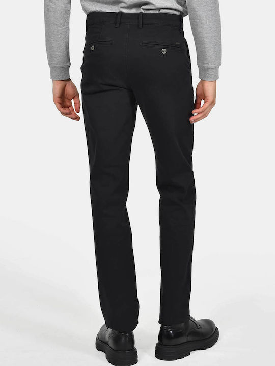 Ανδρικό Παντελόνι Chino Ελαστικό Regular Fit Μαυρο