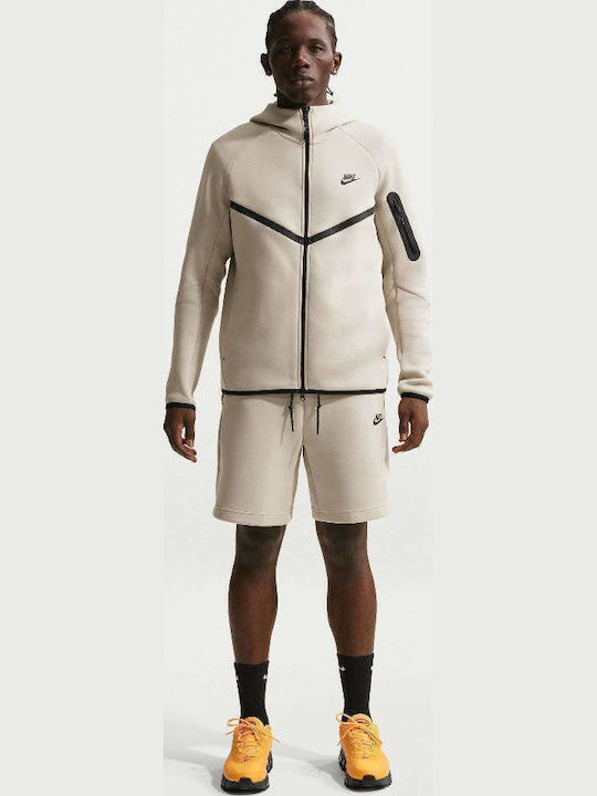 Hoodie Tech Fleece Яке с Качулка Екрю / Черно