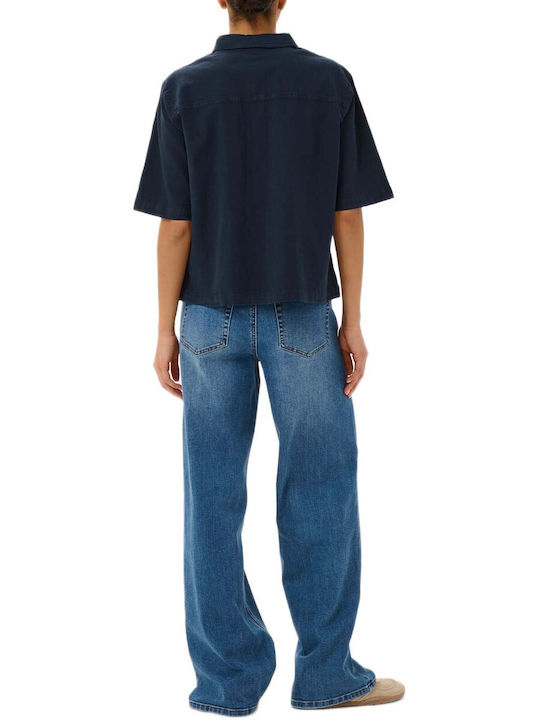 Kaffe Short Sleeve Women's Shirt Blue