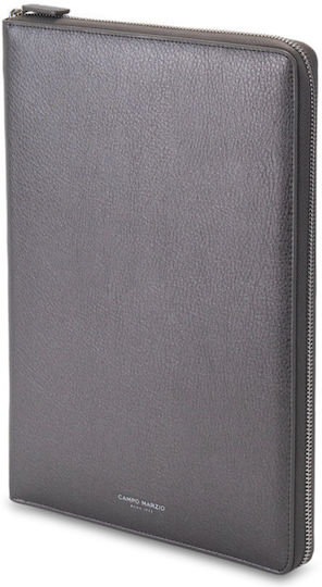 Campo Marzio Isaac Leather Professional Folder Zipper A4 Gray