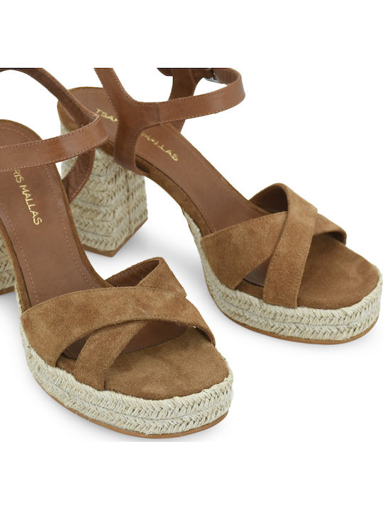 Suede Sandals Tabac Brown