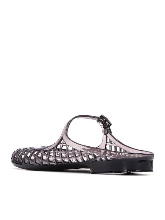 Damen Flache Schwarze Sandalen