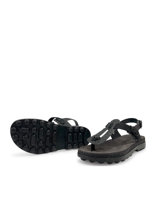 Marlena Leather Women's Flat Sandals Black Mosaic