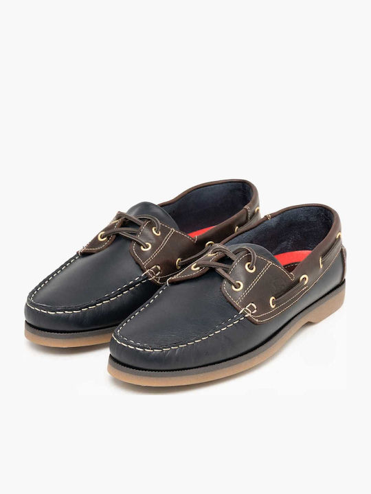 Δερμάτινα Ανδρικά Boat Shoes σε Μπλε Χρώμα