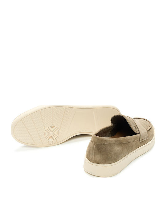 Suede Men's Loafers In Green Colour