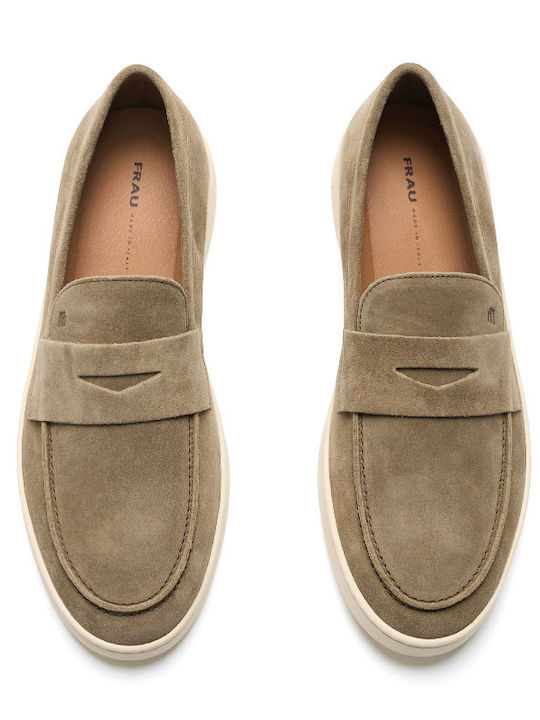 Suede Men's Loafers In Green Colour