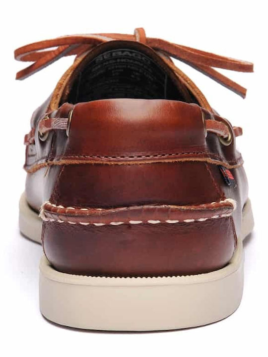 Leather Men's Boat Shoes in Burgundy Colour