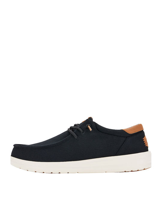 Canvas Men's Loafers In Black Colour