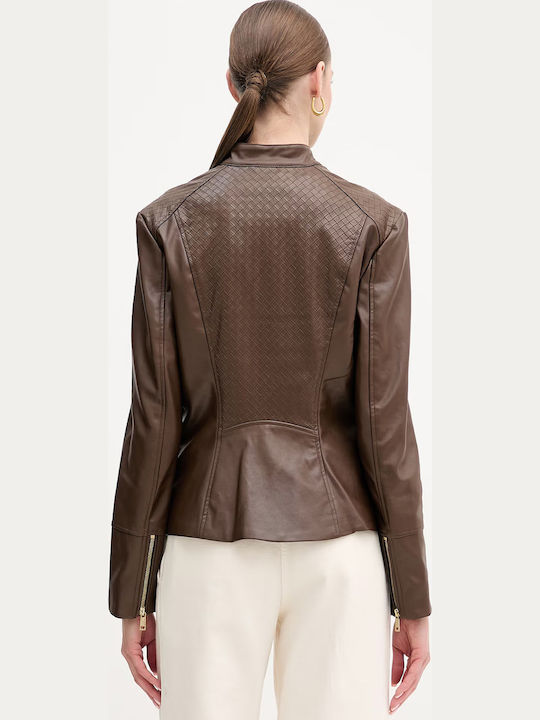 Damen Biker Jacke Braun