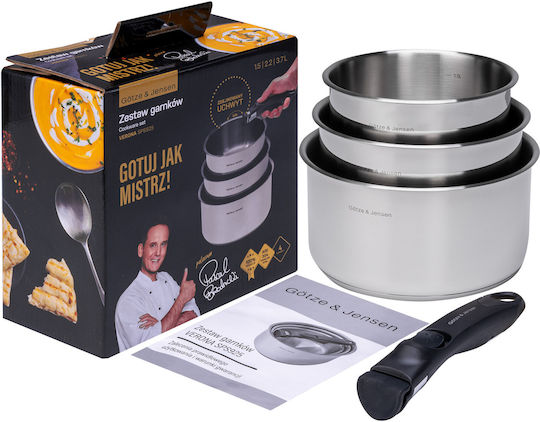 Götze&Jensen Royalty Line Töpfe Set aus Rostfreiem Stahl 3 Teile