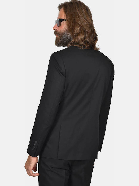 Winter Herrenanzug mit Schlanker Passform Schwarz