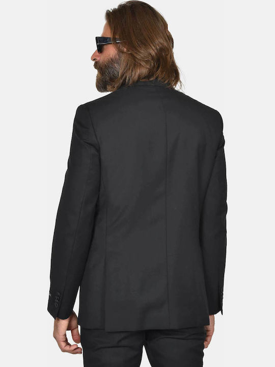 Winter Men's Suit with Slim Fit Black