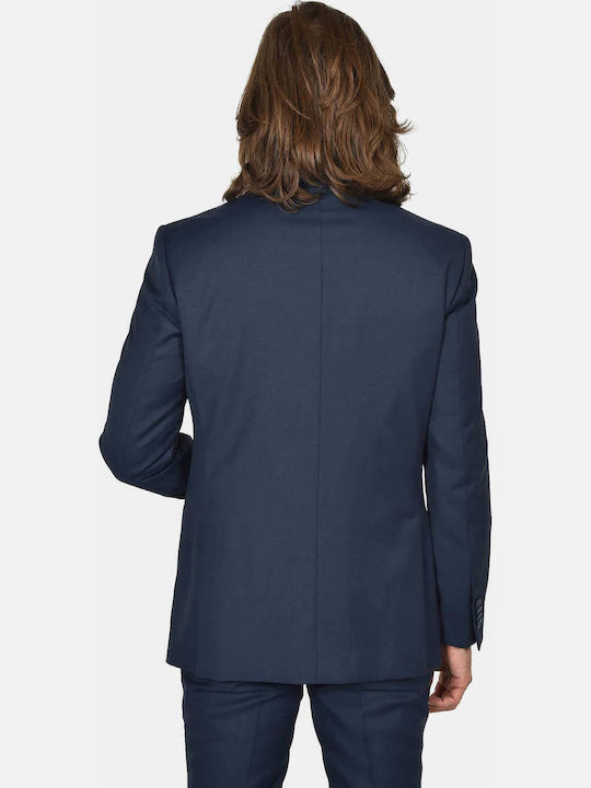 Winter Men's Suit with Slim Fit Blue