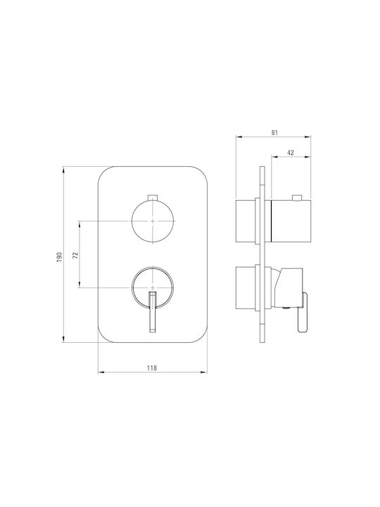 Deante Built-in Mixer & Mouthpiece Set for Shower Gray 5907650832355
