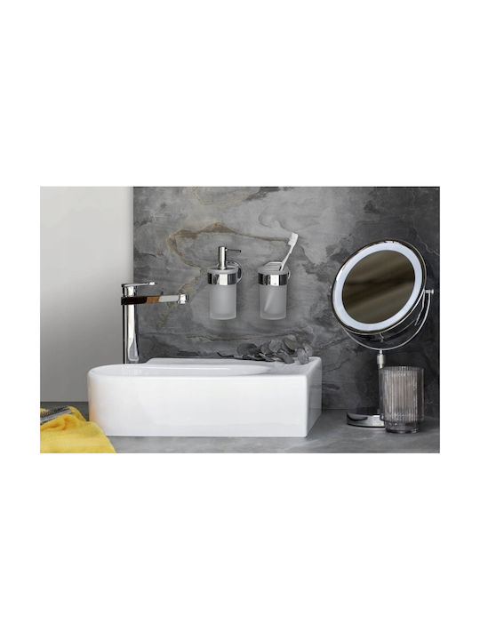 Wenko Wall Mounted Glass Silver Bathroom Accessory Set
