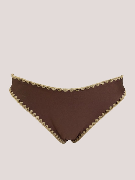 Set Bikini Dreieck Push-Up & Brasilien Unterseiten-Stil Dunkelbraun MB2205.BRAUN