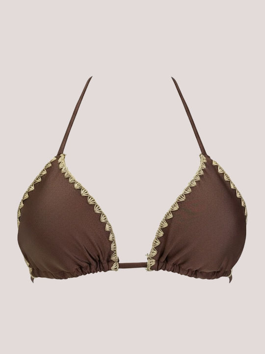 Set Bikini Dreieck Push-Up & Brasilien Unterseiten-Stil Dunkelbraun MB2205.BRAUN