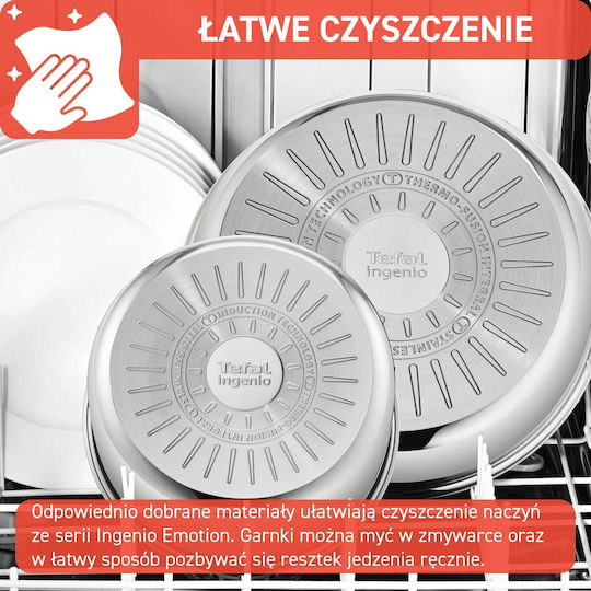 Tefal Cookware Set from Stainless Steel with Non-stick Coating 8pcs Tefal Cookware Set from Stainless Steel with Non-stick Coating 8pcs