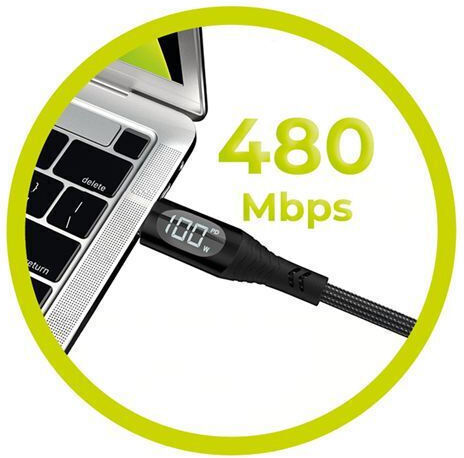 Mobile Origin USB 2.0 Cable USB-C male - USB-C 100W PD Μαύρο 1.5m