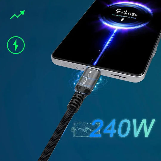 Wozinsky Video Cable USB-C Male - Thunderbolt 4 240W PD Black 1m WPS-UY41S