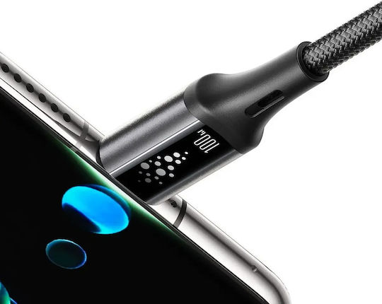 Joyroom S-A60 StarTalk LED USB 2.0 Cable USB-C male - USB-C 100W PD Μαύρο 1.2m