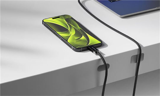 Mobile Origin Magnetic / Braided USB 2.0 Cable USB-C male - USB-C / USB-A 27W Μαύρο 1.5m MO-27WMS-CB6