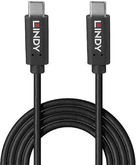 Lindy USB 4 Video Cable USB-C male - USB-C 100W PD Μαύρο 36977