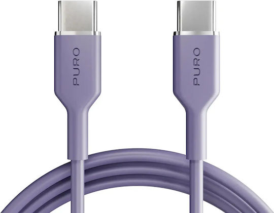 Puro Icon USB 2.0 Cable USB-C male - USB-C 60W Μωβ 1.5m