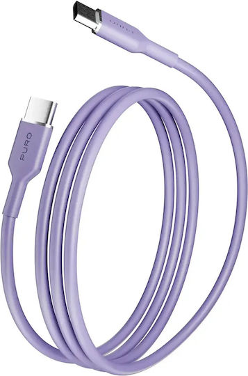 Puro Icon USB 2.0 Cable USB-C male - USB-C 60W Μωβ 1.5m