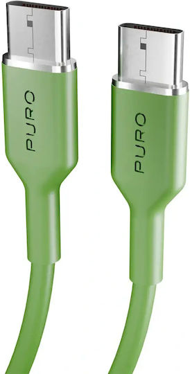 Puro Icon USB 2.0 Cable USB-C male - USB-C 60W Πράσινο 1.5m