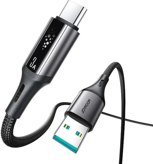 Joyroom S-A60 StarTalk Cablu USB 2.0 LED USB-C Masculin - USB-A 18W Negru 1.2m