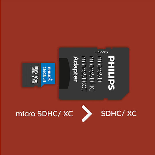 Philips Ultra Pro microSDXC 256GB U3 V30 UHS-I With Adapter