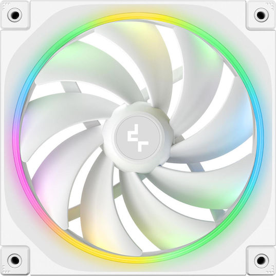 Deepcool FL14 Case Fan 140mm (1700rpm / 66.59cfm) with ARGB Lighting and 4-Pin PWM Connection 3pcs White