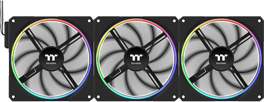 Thermaltake TS140 EX Case Fans 2000rpm 93.35cfm with RGB Colour Lighting and 6-Pin Connection Pack of 3