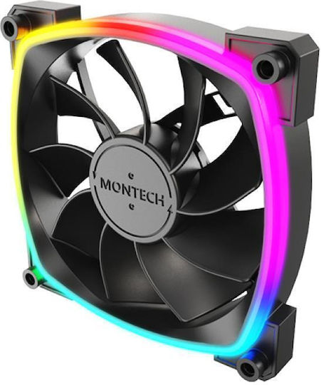 Montech Reverse Blade Case Fans 76.2mm (59cfm) with ARGB Lighting and 4-Pin PWM / 3-Pin Connection 3pcs
