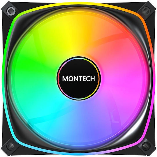 Montech AX120 PRO Case Fan (1600rpm / 72.3cfm) με RGB Φωτισμό και Σύνδεση 3-Pin / 4-Pin PWM 3τμχ