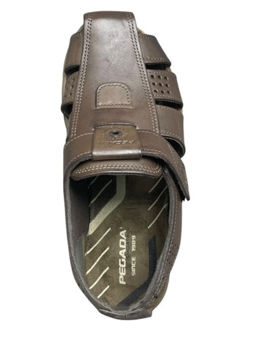 Leather Men's Sandals In Brown Colour AN-03270-2-6